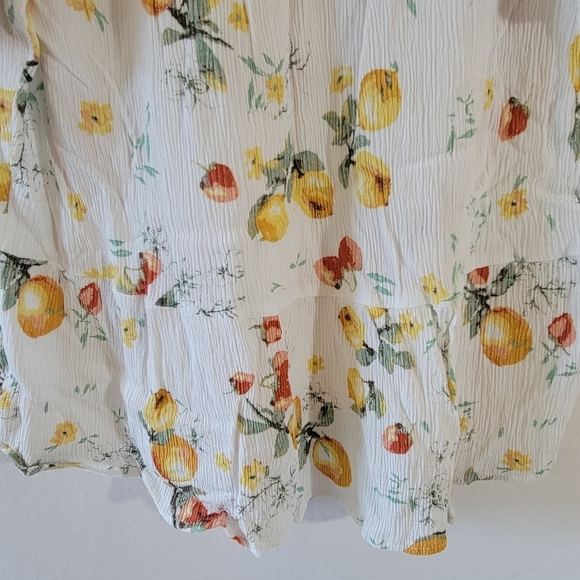 Maurices Womens Y2K Lemon Fruits Off Shoulder Cropped Top Sz M Cottagecore Boho - Picture 5 of 12